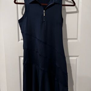 Sleeveless Navy Zip-Front Women's Golf Dress